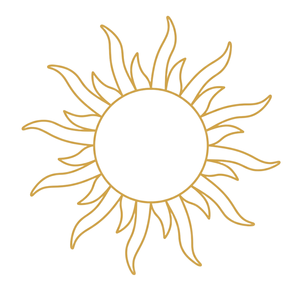 A radiating sun line illustration